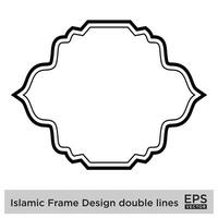 islamic ram design dubbel- rader svart stroke silhuetter design piktogram symbol visuell illustration vektor