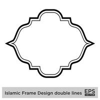 islamic ram design dubbel- rader svart stroke silhuetter design piktogram symbol visuell illustration vektor