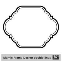 islamic ram design dubbel- rader svart stroke silhuetter design piktogram symbol visuell illustration vektor