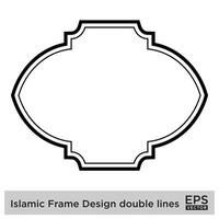 islamic ram design dubbel- rader svart stroke silhuetter design piktogram symbol visuell illustration vektor