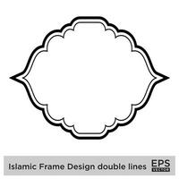 islamic ram design dubbel- rader svart stroke silhuetter design piktogram symbol visuell illustration vektor