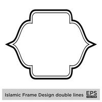 islamisch Rahmen Design doppelt Linien schwarz Schlaganfall Silhouetten Design Piktogramm Symbol visuell Illustration vektor