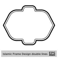 islamic ram design dubbel- rader svart stroke silhuetter design piktogram symbol visuell illustration vektor