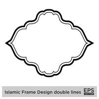 islamisch Rahmen Design doppelt Linien schwarz Schlaganfall Silhouetten Design Piktogramm Symbol visuell Illustration vektor