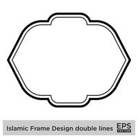 islamic ram design dubbel- rader svart stroke silhuetter design piktogram symbol visuell illustration vektor