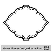 islamic ram design dubbel- rader svart stroke silhuetter design piktogram symbol visuell illustration vektor