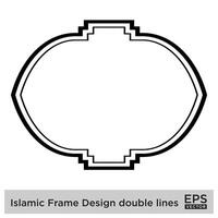 islamic ram design dubbel- rader svart stroke silhuetter design piktogram symbol visuell illustration vektor