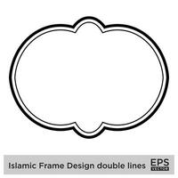islamic ram design dubbel- rader svart stroke silhuetter design piktogram symbol visuell illustration vektor
