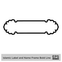 islamic märka och namn ram djärv linje översikt linjär svart stroke silhuetter design piktogram symbol visuell illustration vektor