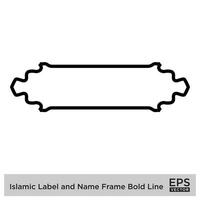 islamisch Etikette und Name Rahmen Fett gedruckt Linie Gliederung linear schwarz Schlaganfall Silhouetten Design Piktogramm Symbol visuell Illustration vektor