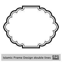 islamisch Rahmen Design doppelt Linien schwarz Schlaganfall Silhouetten Design Piktogramm Symbol visuell Illustration vektor