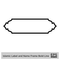 islamic märka och namn ram djärv linje översikt linjär svart stroke silhuetter design piktogram symbol visuell illustration vektor