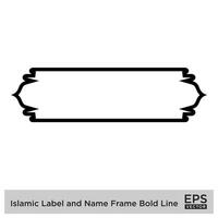 islamisch Etikette und Name Rahmen Fett gedruckt Linie Gliederung linear schwarz Schlaganfall Silhouetten Design Piktogramm Symbol visuell Illustration vektor