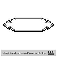 islamic märka och namn ram dubbel- rader översikt linjär svart stroke silhuetter design piktogram symbol visuell illustration vektor