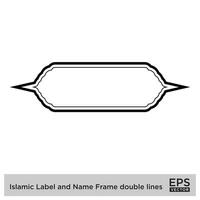 islamic märka och namn ram dubbel- rader översikt linjär svart stroke silhuetter design piktogram symbol visuell illustration vektor