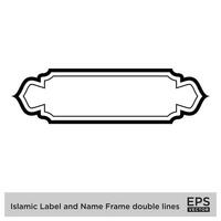 islamic märka och namn ram dubbel- rader översikt linjär svart stroke silhuetter design piktogram symbol visuell illustration vektor