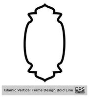 islamic vertikal ram design djärv linje översikt linjär svart stroke silhuetter design piktogram symbol visuell illustration vektor