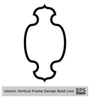 islamisch Vertikale Rahmen Design Fett gedruckt Linie Gliederung linear schwarz Schlaganfall Silhouetten Design Piktogramm Symbol visuell Illustration vektor