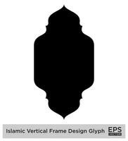 islamisch Vertikale Rahmen Design Glyphe schwarz gefüllt Silhouetten Design Piktogramm Symbol visuell Illustration vektor