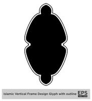 islamisch Vertikale Rahmen Design Glyphe mit Gliederung schwarz gefüllt Silhouetten Design Piktogramm Symbol visuell Illustration vektor