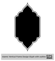 islamic vertikal ram design glyf med översikt svart fylld silhuetter design piktogram symbol visuell illustration vektor