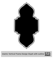 islamisch Vertikale Rahmen Design Glyphe mit Gliederung schwarz gefüllt Silhouetten Design Piktogramm Symbol visuell Illustration vektor