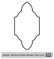 islamic vertikal ram design tunn linje svart stroke silhuetter design piktogram symbol visuell illustration vektor