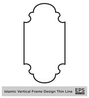 islamisch Vertikale Rahmen Design dünn Linie schwarz Schlaganfall Silhouetten Design Piktogramm Symbol visuell Illustration vektor