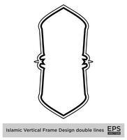 islamic vertikal ram design dubbel- rader svart stroke silhuetter design piktogram symbol visuell illustration vektor