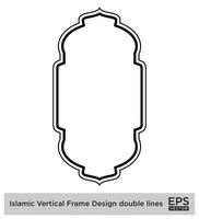 islamisch Vertikale Rahmen Design doppelt Linien schwarz Schlaganfall Silhouetten Design Piktogramm Symbol visuell Illustration vektor