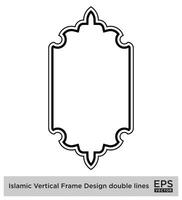 islamisch Vertikale Rahmen Design doppelt Linien schwarz Schlaganfall Silhouetten Design Piktogramm Symbol visuell Illustration vektor