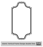 islamic vertikal ram design dubbel- rader svart stroke silhuetter design piktogram symbol visuell illustration vektor