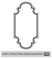 islamisch Vertikale Rahmen Design doppelt Linien schwarz Schlaganfall Silhouetten Design Piktogramm Symbol visuell Illustration vektor