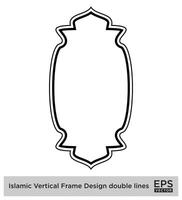 islamic vertikal ram design dubbel- rader svart stroke silhuetter design piktogram symbol visuell illustration vektor