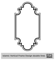 islamisch Vertikale Rahmen Design doppelt Linien schwarz Schlaganfall Silhouetten Design Piktogramm Symbol visuell Illustration vektor