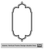 islamic vertikal ram design dubbel- rader svart stroke silhuetter design piktogram symbol visuell illustration vektor