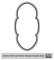 islamic vertikal ram design dubbel- rader svart stroke silhuetter design piktogram symbol visuell illustration vektor