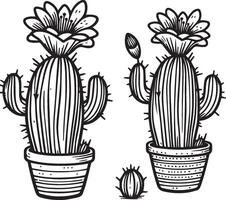Bleistift Kaktus Zeichnung, Bleistift skizzieren Kaktus Zeichnung, Kaktus Zeichnung schwarz und Weiss, einfach Kaktus Zeichnung schwarz und Weiß süß Kaktus Clip Art schwarz und Weiss, Kaktus Linie Kunst vektor
