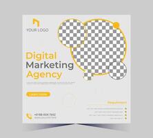 Digital Marketing Agentur Flyer Vorlage mit Gelb Kreise vektor