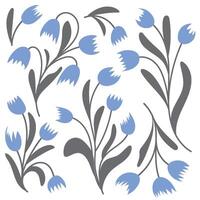 Lilie von das Schlucht. Blau Frühling Blumen auf Weiß Hintergrund. eben Vektor Illustration.