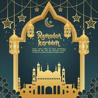 Ramadan kareem eid Mubarak islamisch Gruß, Ramadan kareem Karte Vorlage, islamisch Feier eid ul fitar Karte vektor