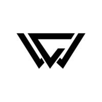 brev toalett eller cw kreativ första geometrisk abstrakt unik monogram logotyp vektor