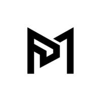 Brief Uhr oder mp Initiale modern einzigartig gestalten Monogramm Logo Idee vektor