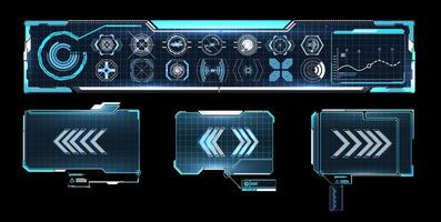 futuristisch Vektor hud Schnittstelle Bildschirm Design. Digital Beschriftungen Titel. hud ui gui futuristisch Benutzer Schnittstelle Bildschirm Elemente Satz.