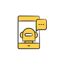 Plaudern bot auf Smartphone Symbol vektor