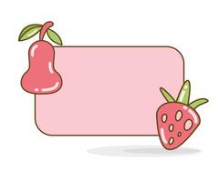 leer Hinweis Tafel mit Erdbeere und Rose Apfel vektor