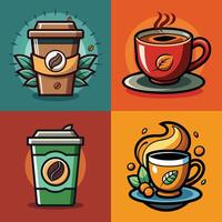 Kaffee Tasse Symbol einstellen Design, Vektor Illustration eps