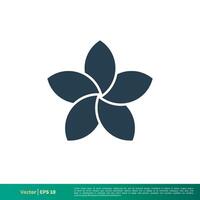 frangipani plumeria blomma ikon vektor logotyp mall illustration design. vektor eps 10.