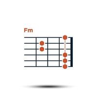 FM, Basic Gitarre Akkord Diagramm Symbol Vektor Vorlage