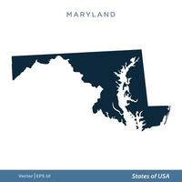 Maryland - - Zustände von uns Karte Symbol Vektor Vorlage Illustration Design. Vektor eps 10.